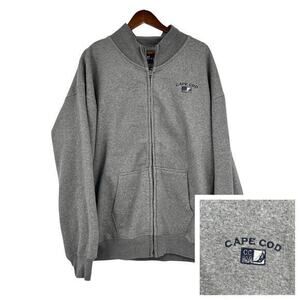 Cuffy's of Cape Cod MA nautical full zip gray men's unisex sweatshirt size XXL